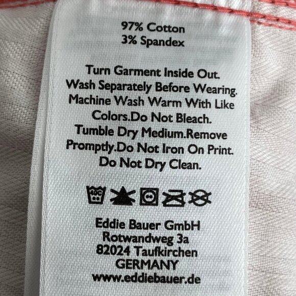 Eddie Bauer Legend Wash Stretch Slightly Curvy Cotton Shorts Cayenne Red Sz 8 - Picture 8 of 9